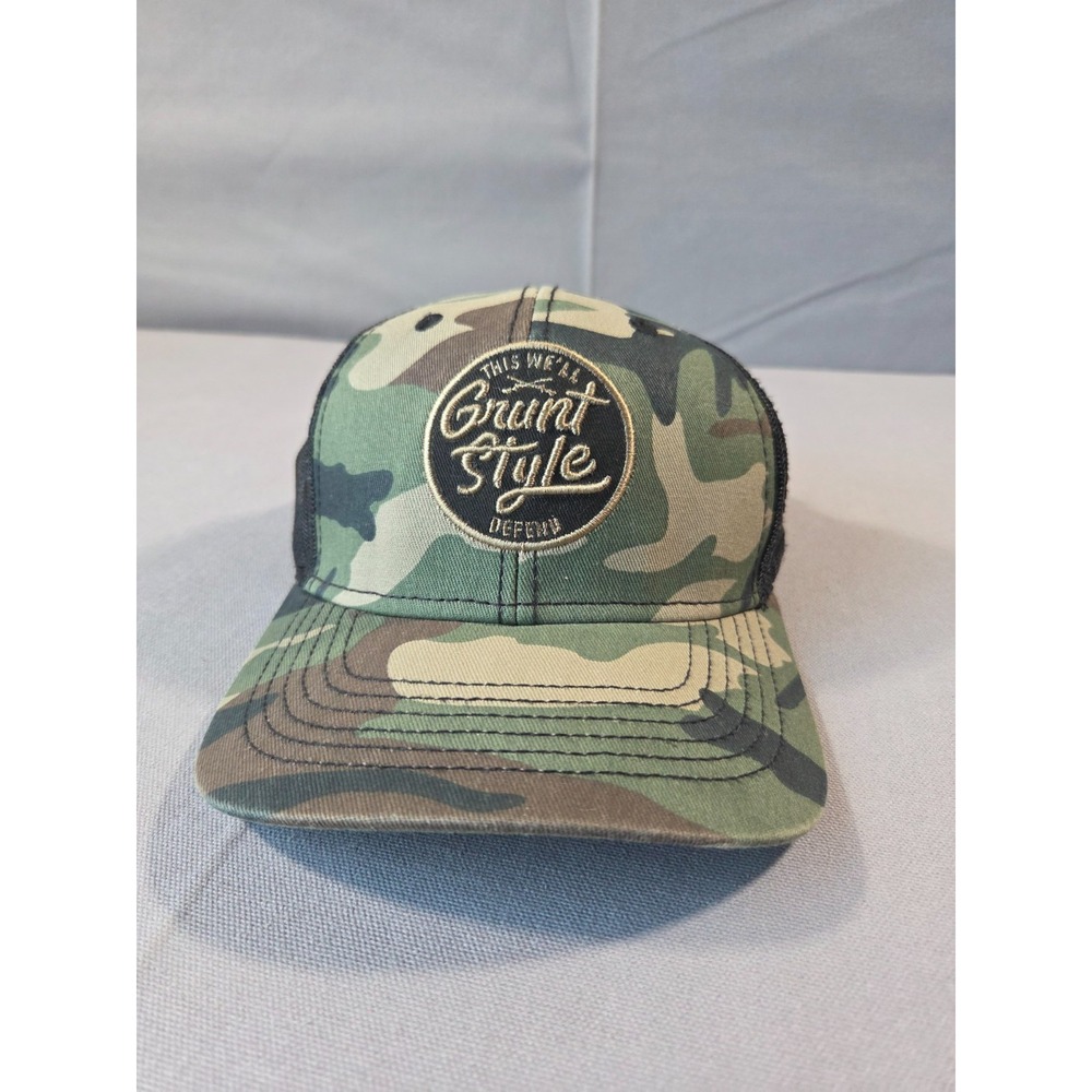 Grunt Style Trucker Hat Woodland Camo Mesh Snapback Tactical Outdoor Cap